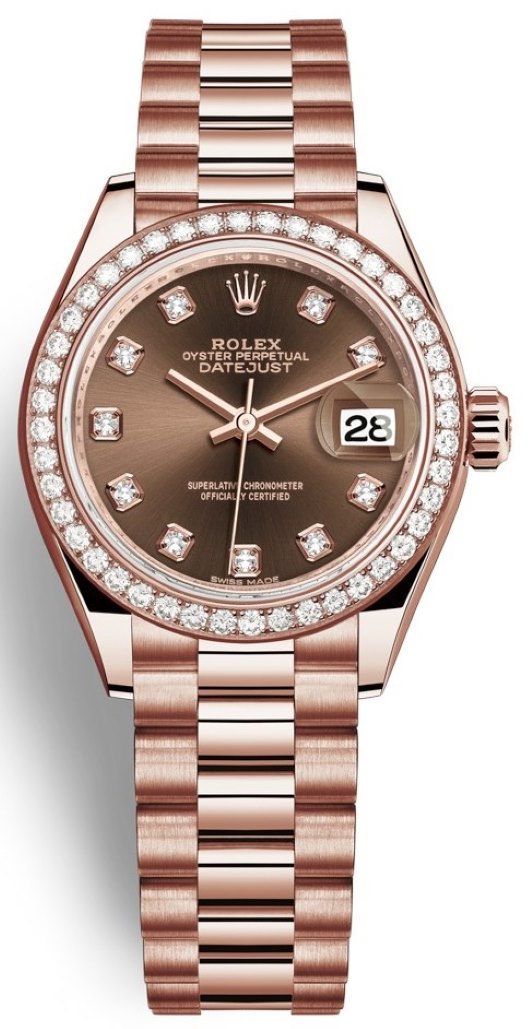 Lady Datejust 28mm Everose Gold 279135RBR Chocolate Diamond President