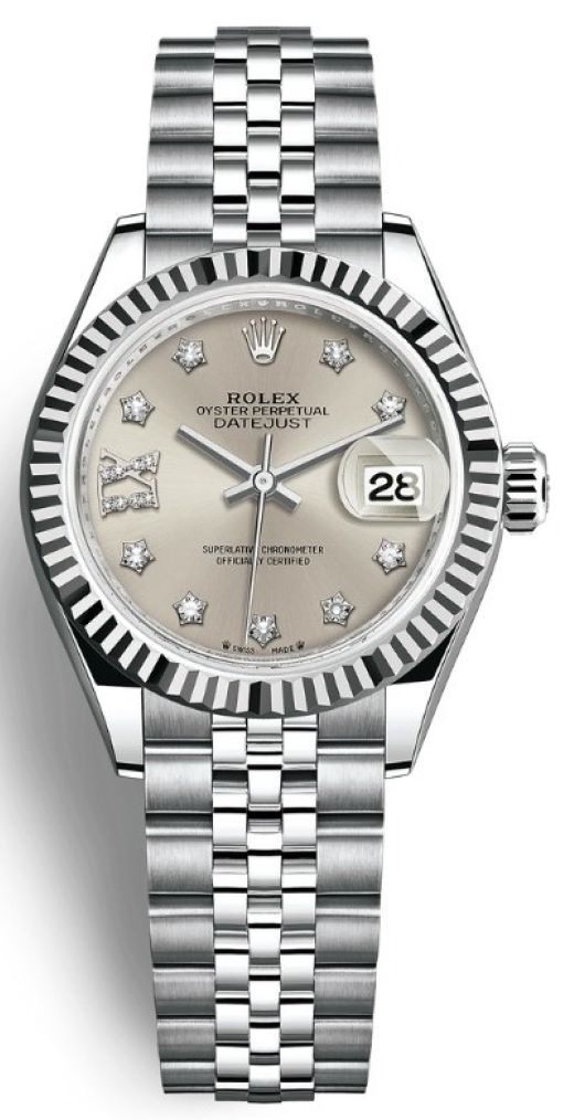 Lady Datejust 28mm Stainless Steel 279174 Silver 17 Diamond Jubilee