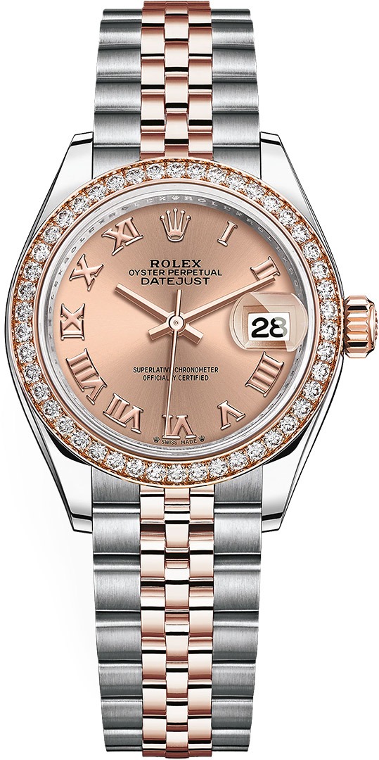 Lady Datejust 28mm Stainless Steel and Everose Gold 279381RBR Rose Roman Jubilee