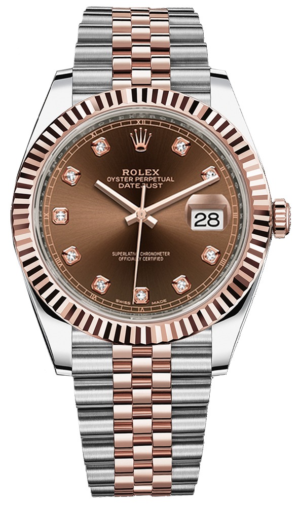 Datejust 41mm Steel and Everose Gold 126331 Chocolate Diamond Jubilee