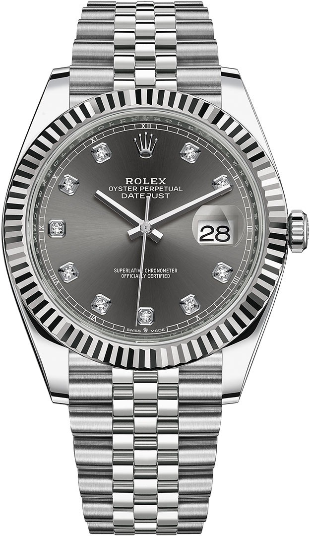 Datejust 41mm Stainless Steel 126334 Dark Rhodium Diamond Jubilee