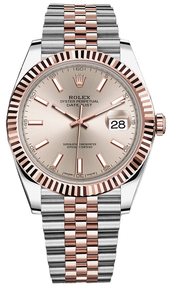 Datejust 41mm Steel and Everose Gold 126331 Sundust Index Jubilee