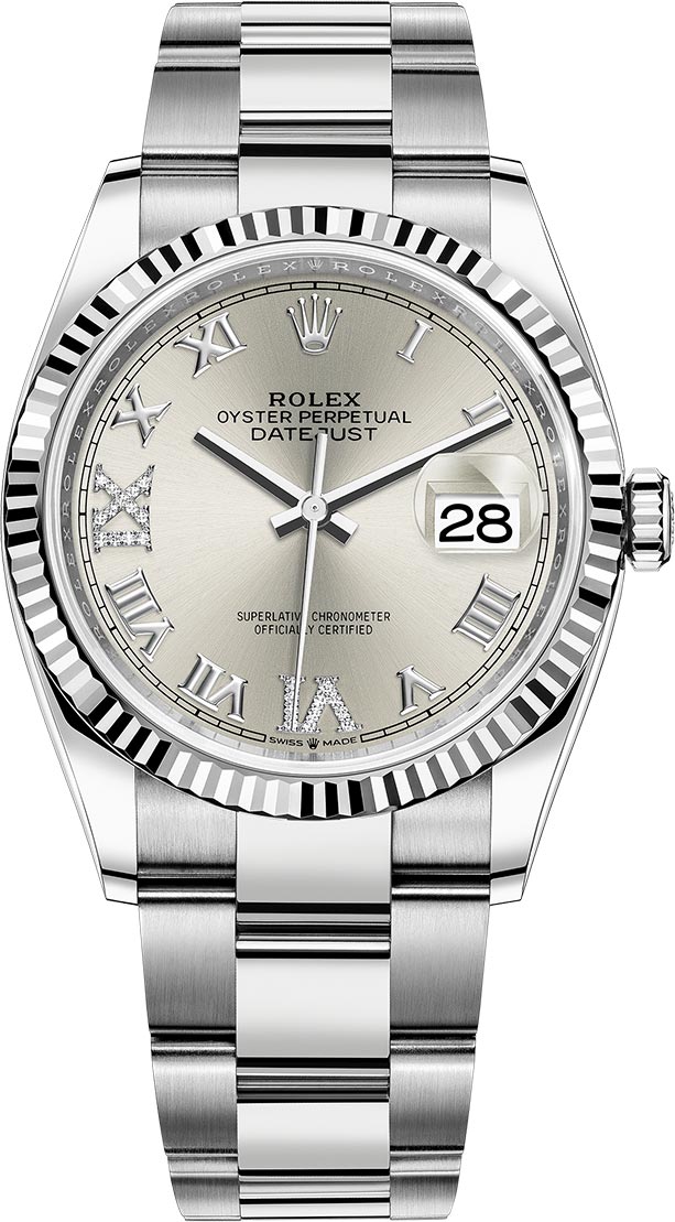 Datejust 36mm Stainless Steel 126234 Silver Roman VI IX Oyster