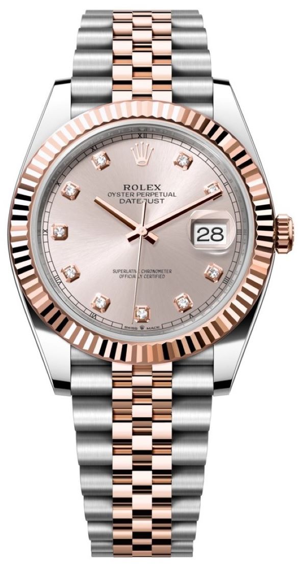 Datejust 41mm Steel and Everose Gold 126331 Sundust Diamond Jubilee