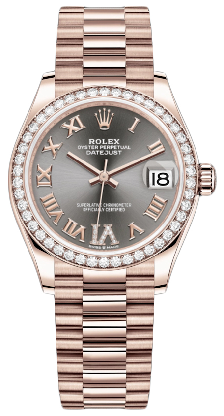 Datejust 31mm Everose Gold 278285RBR Rhodium VI Roman President