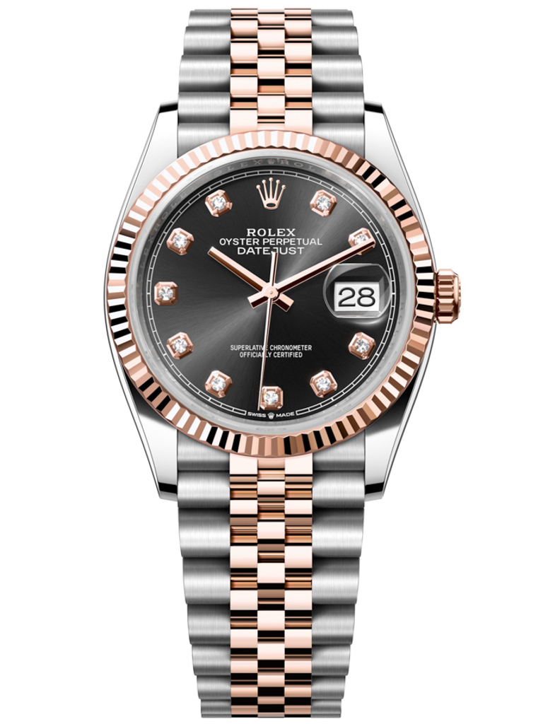 Rolex Datejust 36mm Stainless Steel and Rose Gold 126231 Black Diamond Jubilee