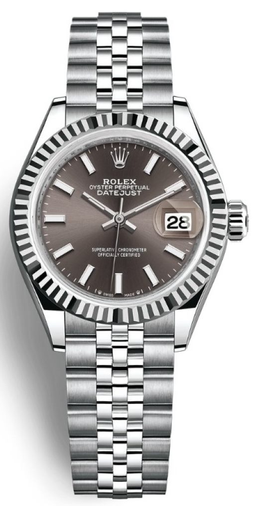 Lady Datejust 28mm Stainless Steel 279174 Dark Grey Index Jubilee