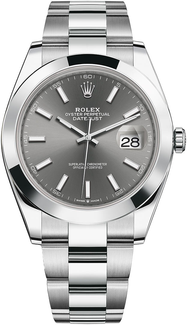 Datejust 41mm Stainless Steel 126300 Dark Rhodium Index Oyster