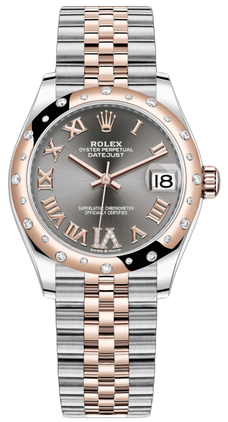 Datejust 31mm Stainless Steel and Rose Gold 278341RBR Rhodium VI Roman Jubilee