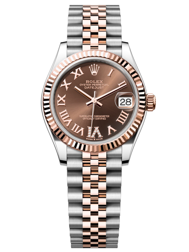 Rolex Datejust 31mm Stainless Steel and Rose Gold 278271 Chocolate Roman VI Jubilee
