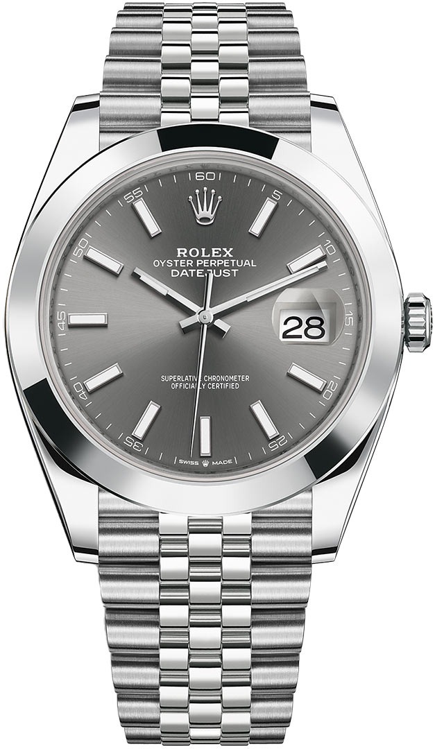 Datejust 41mm Stainless Steel 126300 Dark Rhodium Index Jubilee