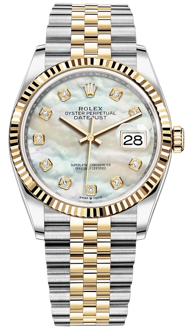 Datejust 36mm Stainless Steel and Yellow Gold 126233 MOP Diamond Jubilee