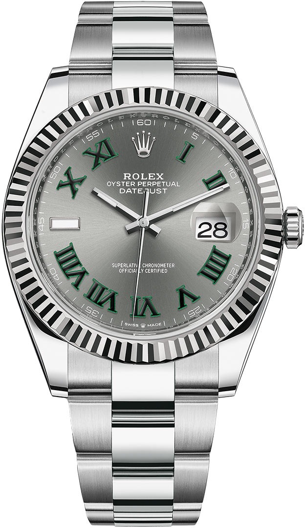 Datejust 41mm Stainless Steel 126334 Slate Roman Oyster Wimbledon