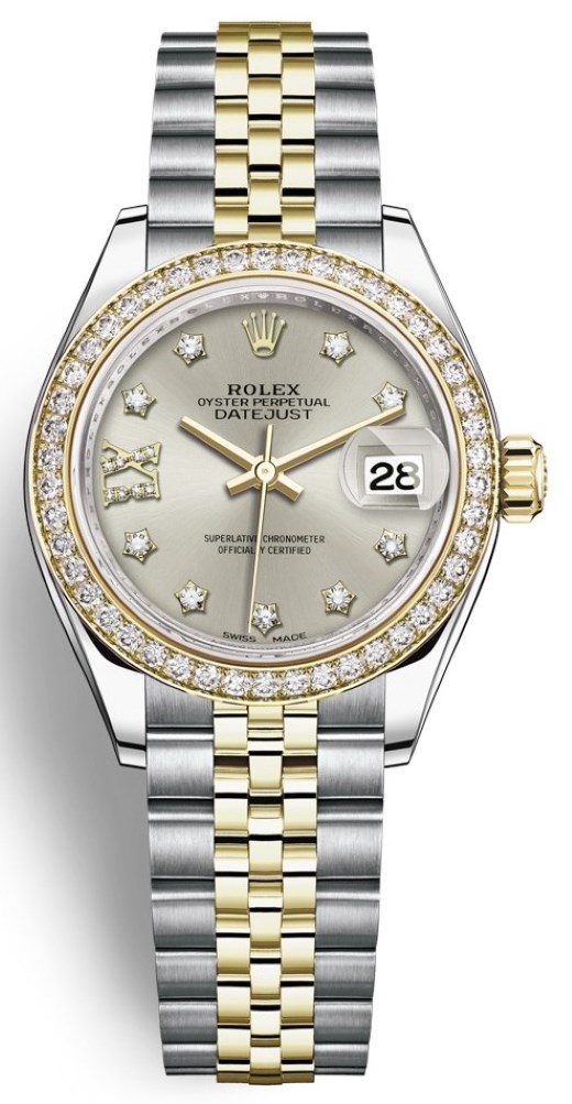 Lady Datejust 28mm Stainless Steel and Yellow Gold  279383RBR Silver 17 Diamond Jubilee