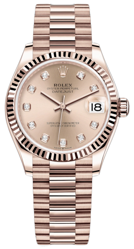 Datejust 31mm Everose Gold 278275 Gold Diamond President