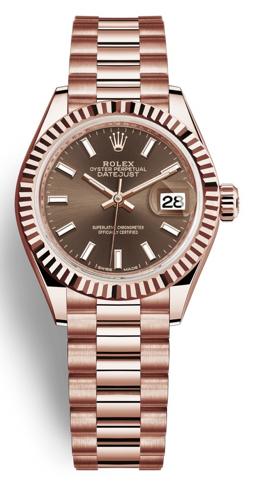 Lady Datejust 28mm Everose Gold 279175 Chocolate Index President