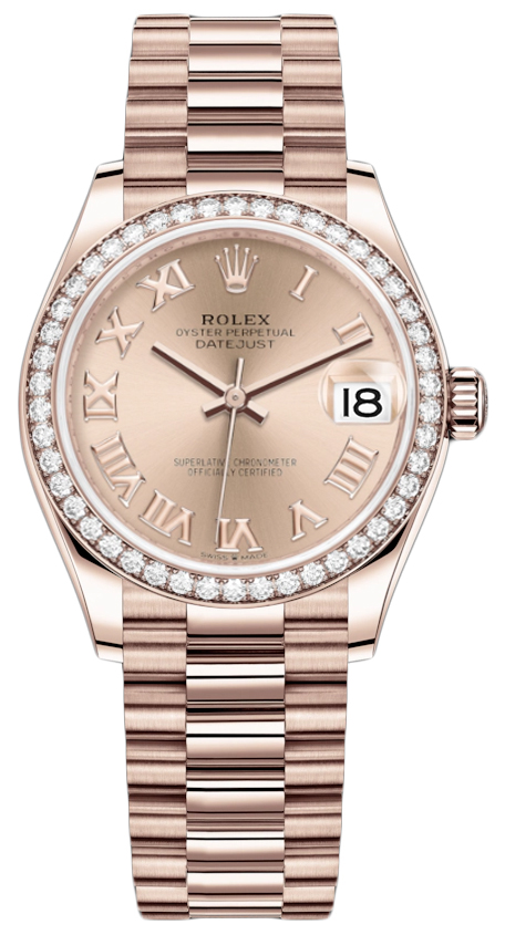 Datejust 31mm Everose Gold 278285RBR Pink Roman President