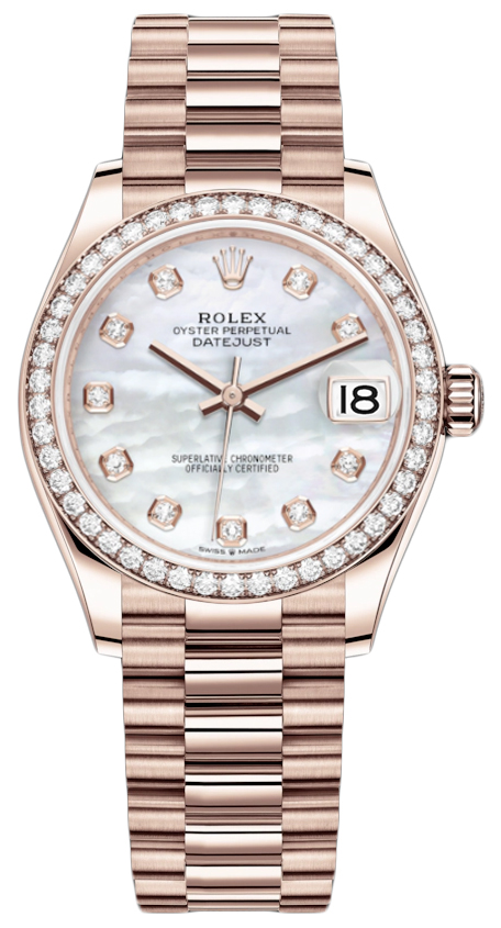 Datejust 31mm Everose Gold 278285RBR MOP Diamond President