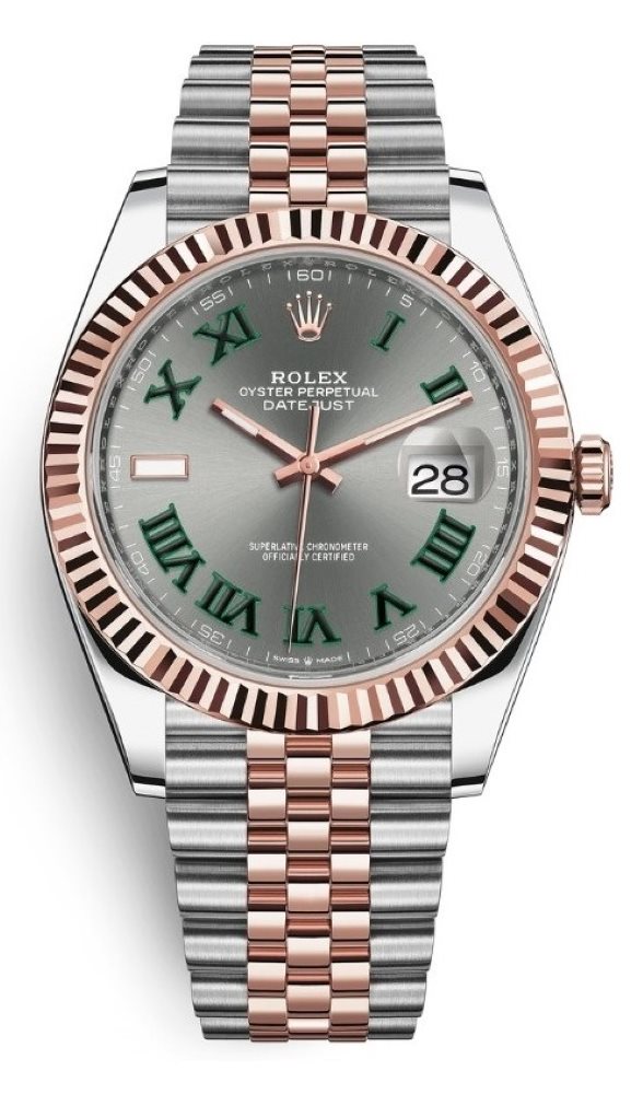 Datejust 41mm Steel and Everose Gold 126331 Slate Roman Jubilee Wimbledon