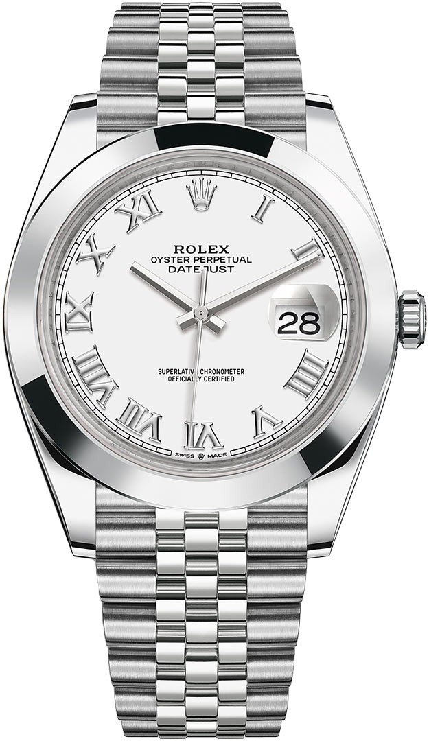Datejust 41mm Stainless Steel 126300 White Roman Jubilee