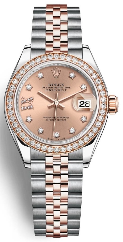 Lady Datejust 28mm Stainless Steel and Everose Gold 279381RBR Rose 17 Diamond Jubilee