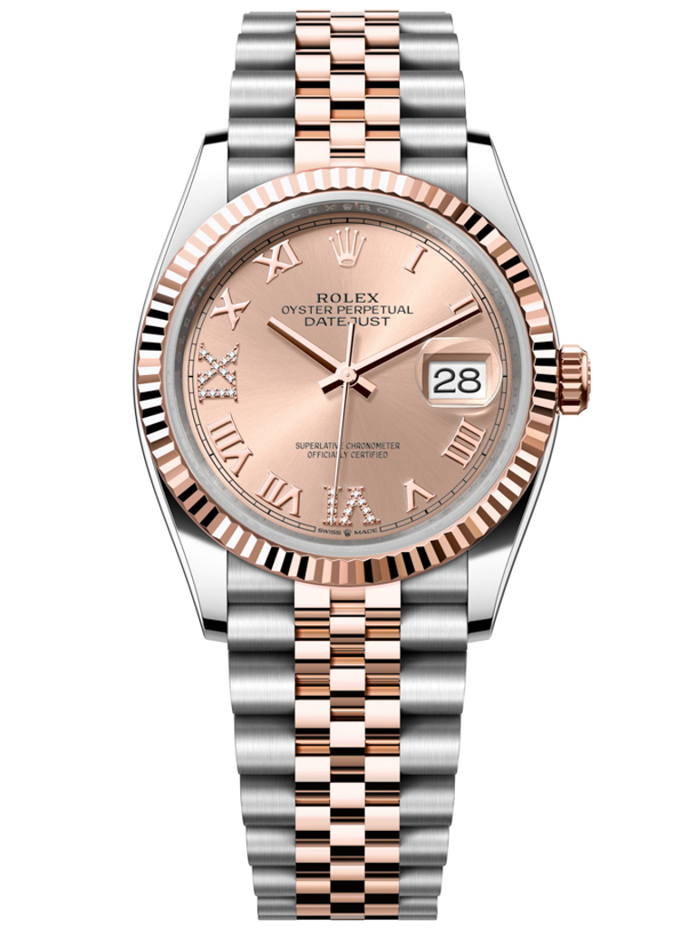 Rolex Datejust 36mm Stainless Steel and Rose Gold 126231 Rose VI IX Roman Jubilee