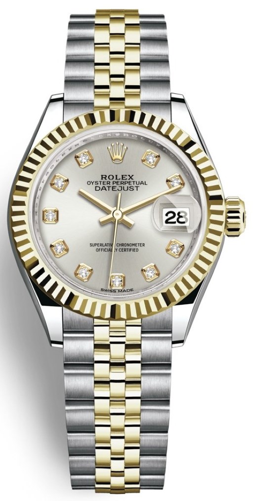 Lady Datejust 28mm Stainless Steel and Yellow Gold 279173 Silver Diamond Jubilee