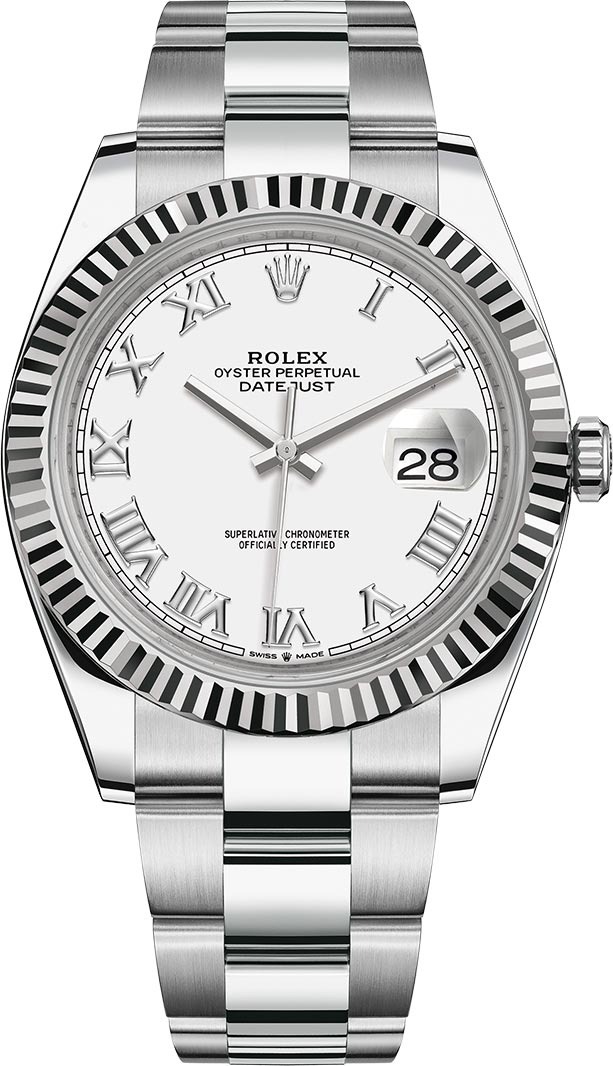Datejust 41mm Stainless Steel 126334 White Roman Oyster
