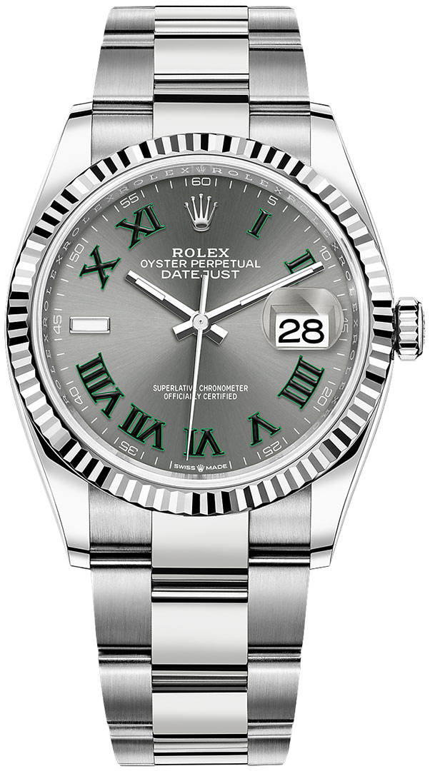 Datejust 36mm Stainless Steel 126234 Slate Roman Oyster Wimbledon