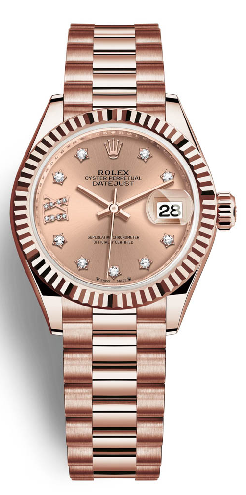 Lady Datejust 28mm Everose Gold 279175 Rose 17 Diamond President