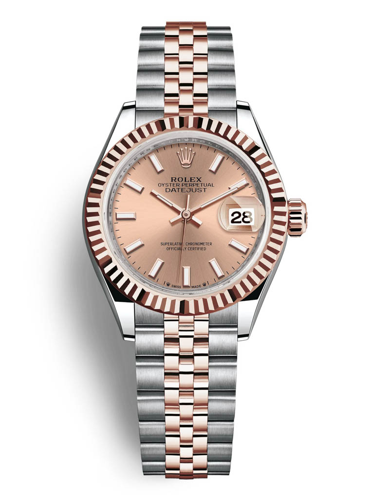 Rolex Lady Datejust 28mm Stainless Steel and Everose Gold 279171 Rose Index Jubilee