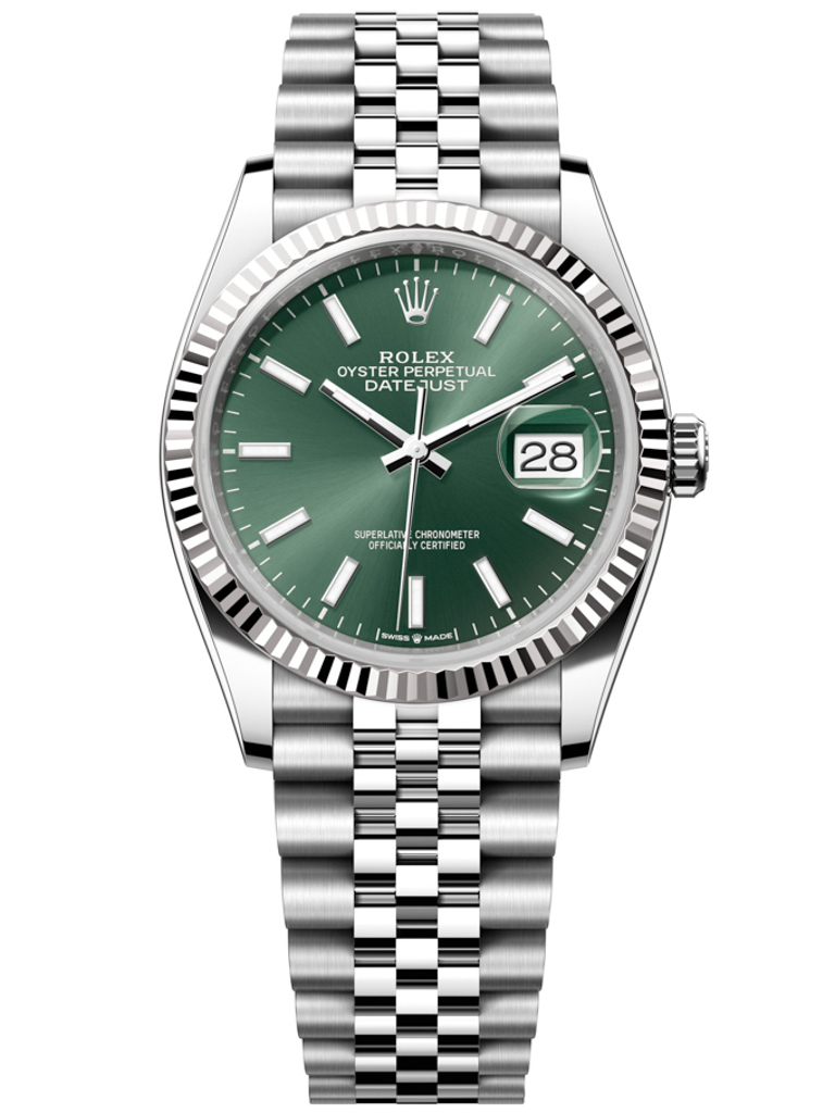 Rolex Datejust 36mm Stainless Steel 126234 Mint Green Index Jubilee
