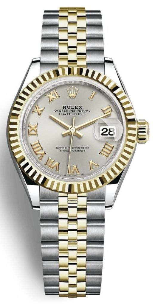 Lady Datejust 28mm Stainless Steel and Yellow Gold 279173 Silver Roman Jubilee