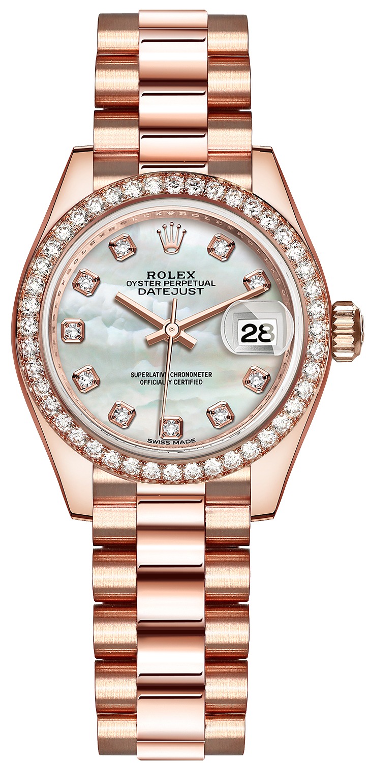 Lady Datejust 28mm Everose Gold 279135RBR MOP Diamond President