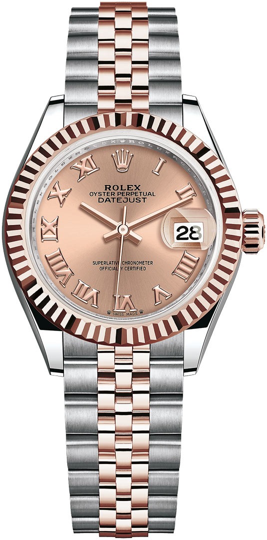 Lady Datejust 28mm Stainless Steel and Everose Gold 279171 Rose Roman Jubilee