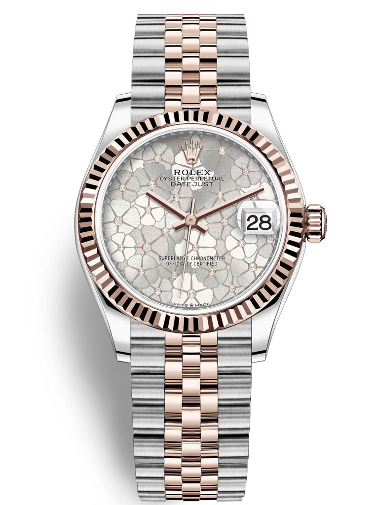 Rolex Datejust 31mm Stainless Steel and Rose Gold 278271 Silver Floral Jubilee