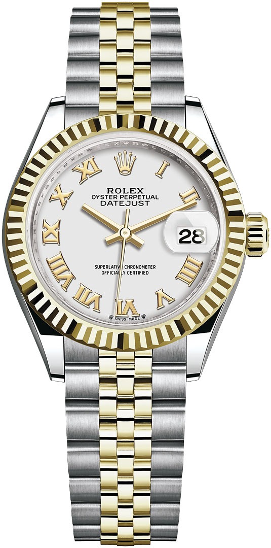 Lady Datejust 28mm Stainless Steel and Yellow Gold 279173 White Roman Jubilee