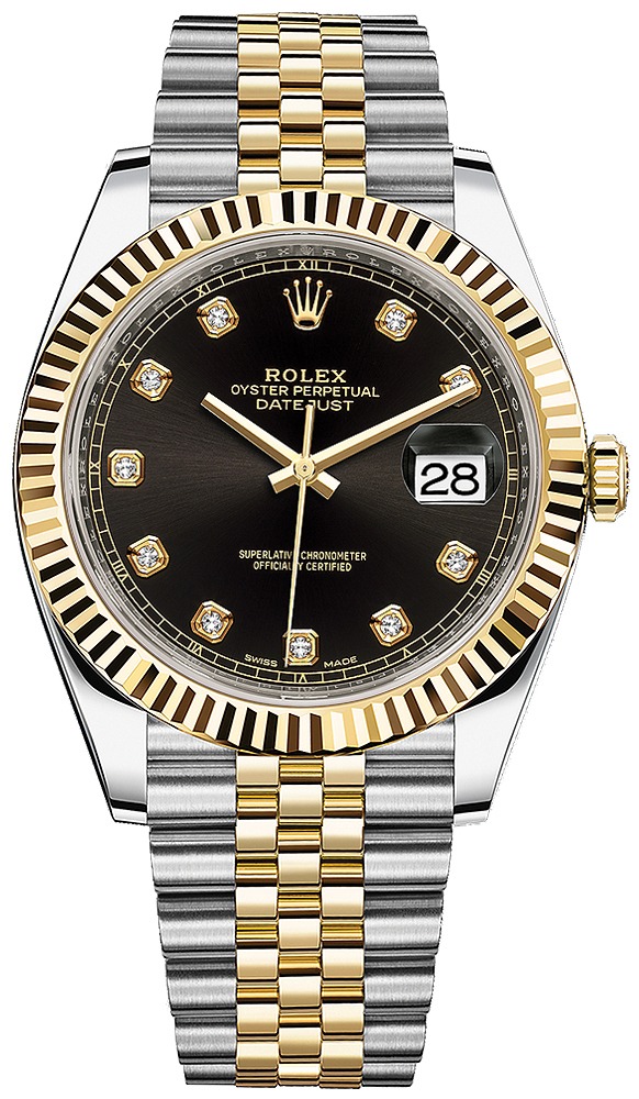 Datejust 41mm Steel and Yellow Gold 126333 Black Diamond Jubilee