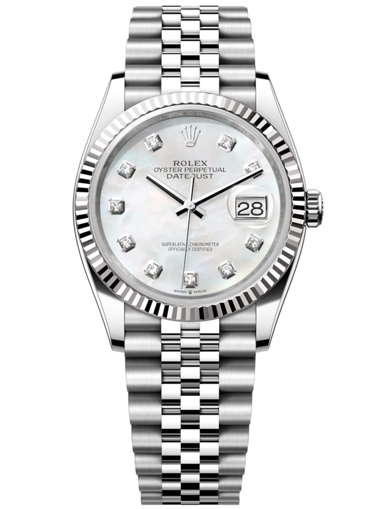 Rolex Datejust 36mm Stainless Steel 126234 White MOP Diamond Jubilee