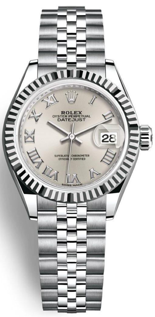 Lady Datejust 28mm Stainless Steel 279174 Silver Roman Jubilee