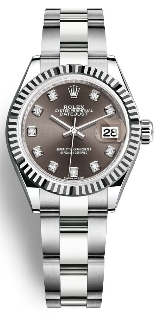 Lady Datejust 28mm Stainless Steel 279174 Dark Grey Diamond Oyster