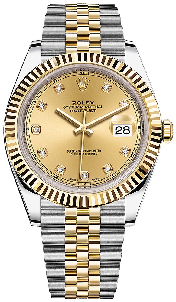 Datejust 41mm Steel and Yellow Gold 126333 Champagne Diamond Jubilee