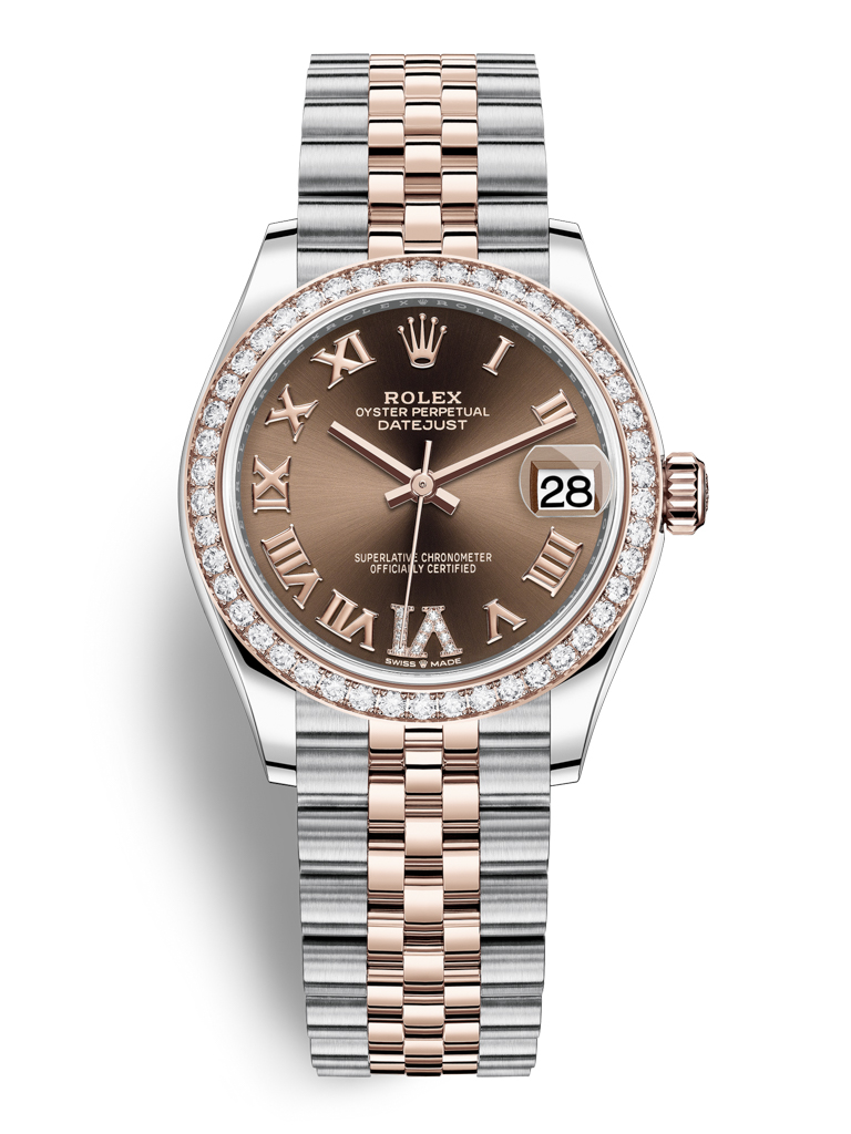 Rolex Datejust 31mm Stainless Steel and Rose Gold 278381RBR Chocolate VI Roman Jubilee