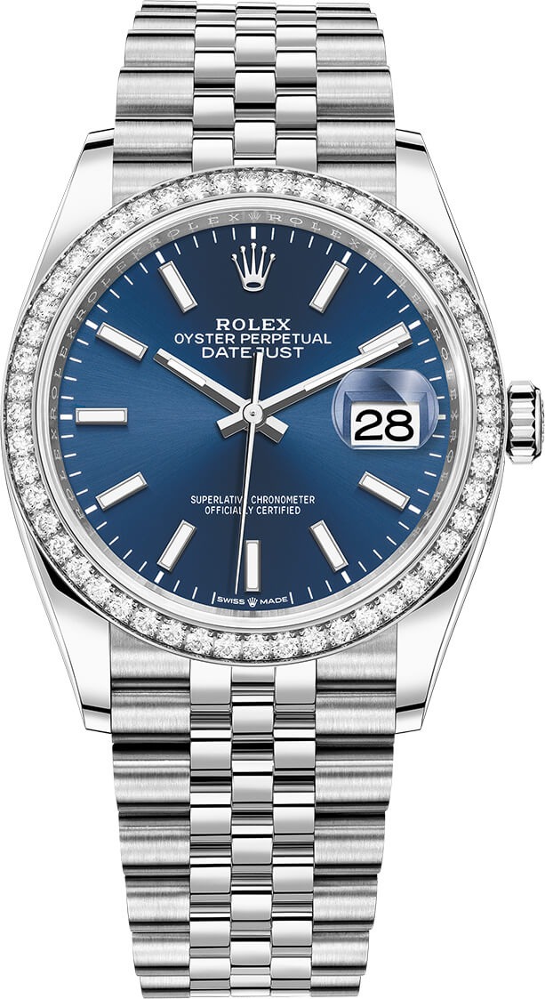 Datejust 36mm Stainless Steel 126284RBR Blue Index Jubilee