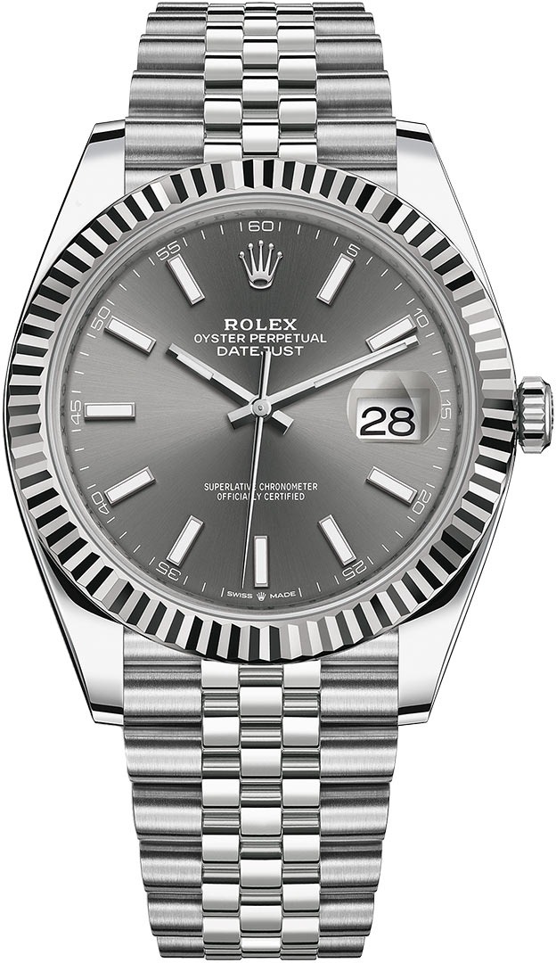 Datejust 41mm Stainless Steel 126334 Dark Rhodium Index Jubilee