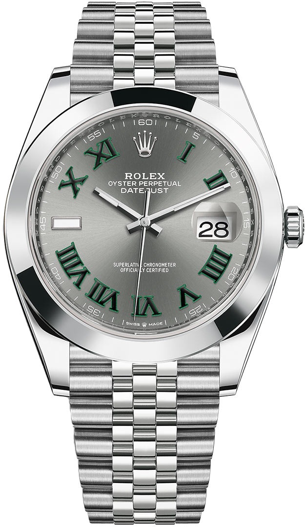 Datejust 41mm Stainless Steel 126300 Slate Roman Jubilee Wimbledon