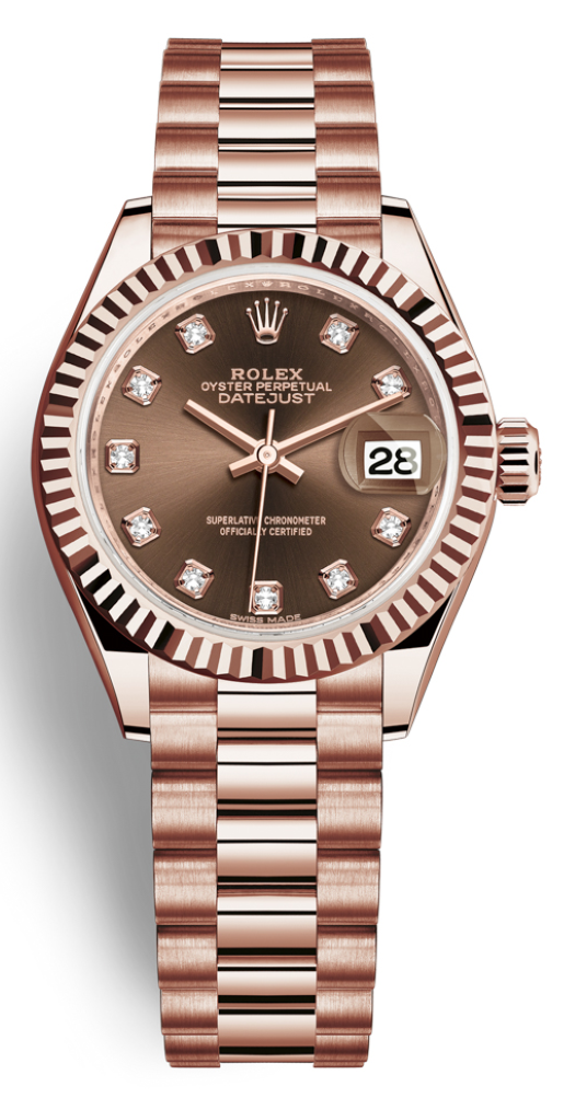 Lady Datejust 28mm Everose Gold 279175 Chocolate Diamond President