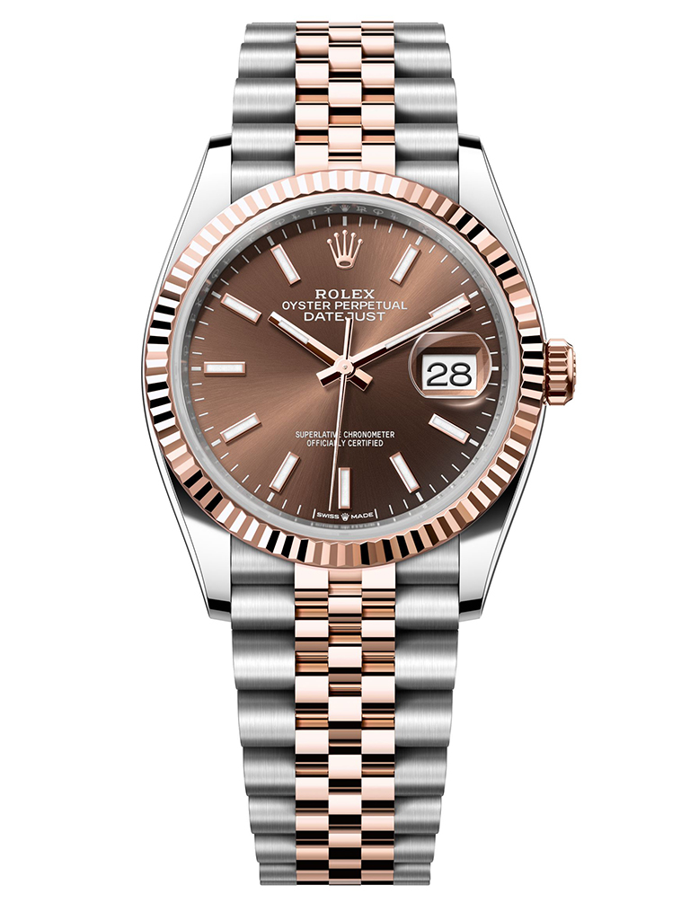 Rolex Datejust 36mm Stainless Steel and Rose Gold 126231 Chocolate Index Jubilee