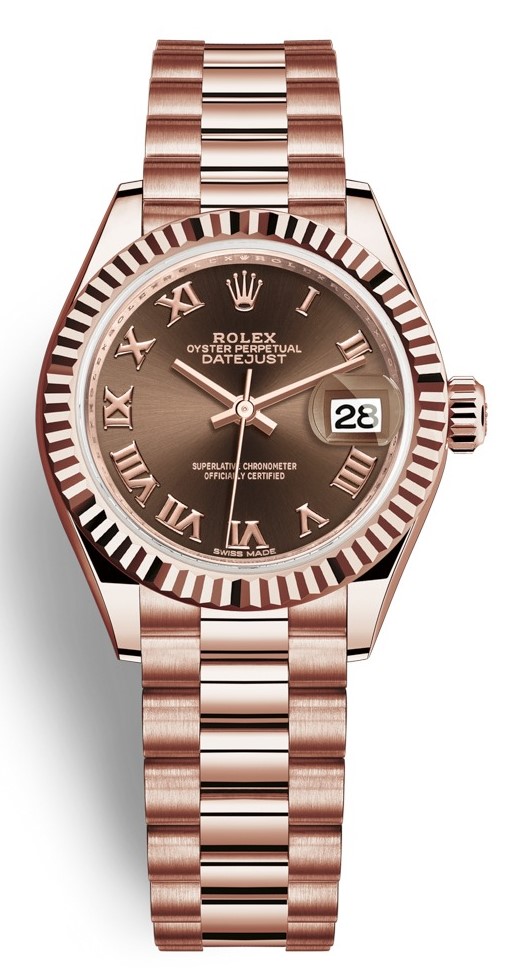 Lady Datejust 28mm Everose Gold 279175 Chocolate Roman President