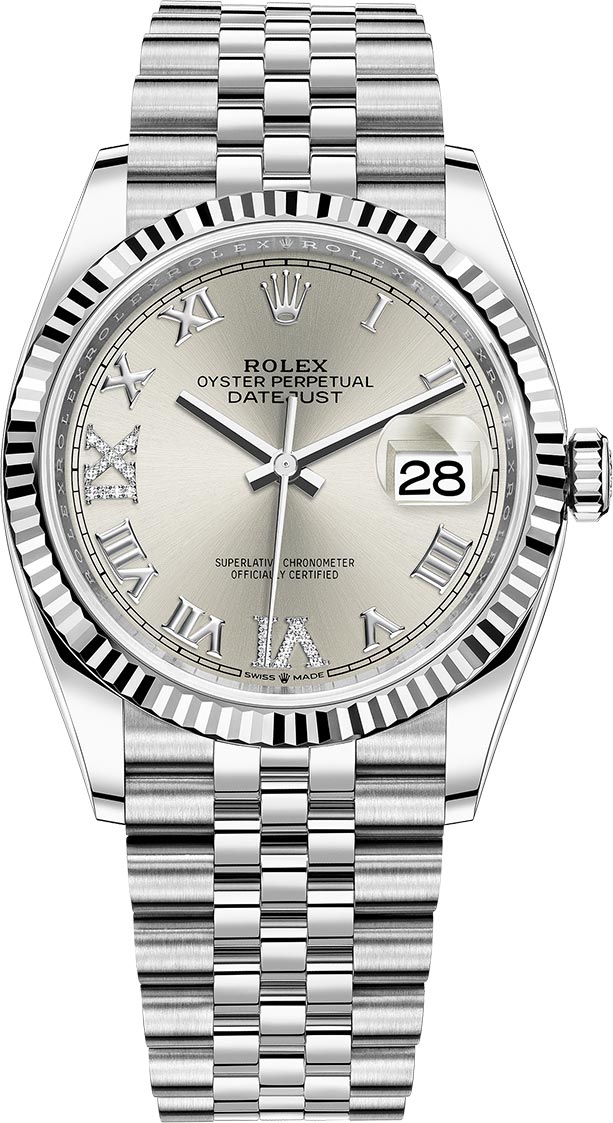 Datejust 36mm Stainless Steel 126234 Silver Roman VI IX Jubilee